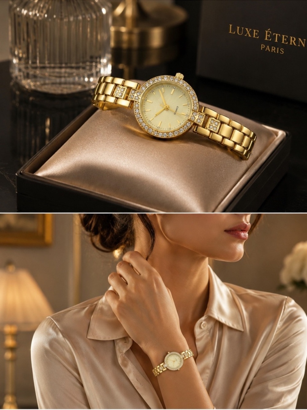 Luxe Eternel Crystal Watch